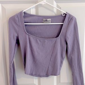 Urban Outfitters purple ribbed long sleeve top